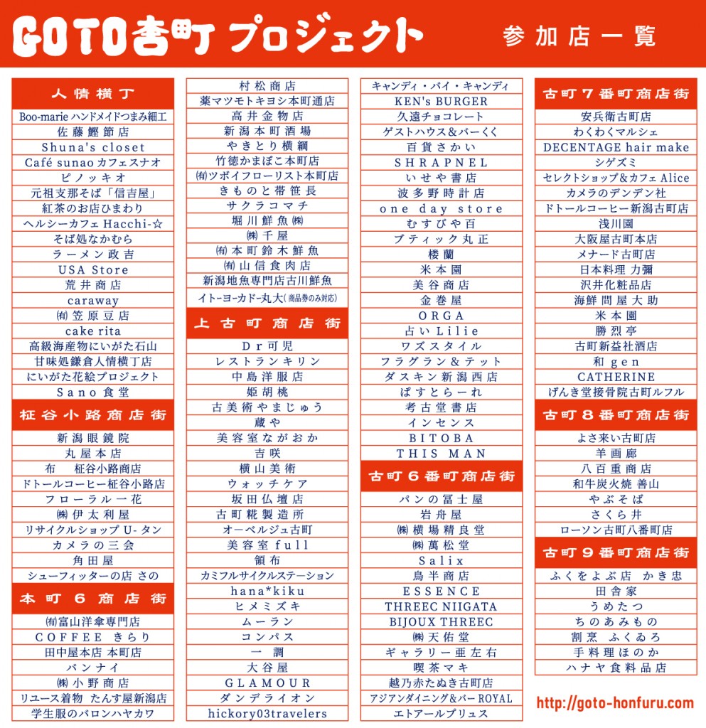 本町古町参加店 いろんなお店